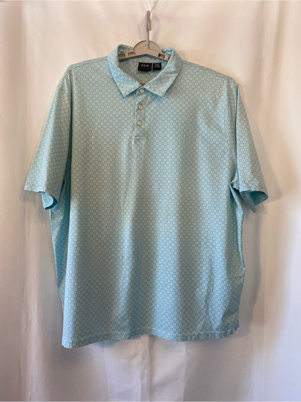 Jos. A. Bank Mens Traveller Green Patterned 100% Cotton Performance
Polo XXXL